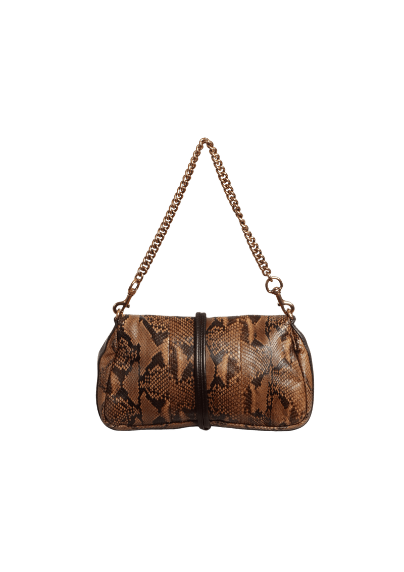 PYTHON BAMBOO CROISSET SHOULDER BAG