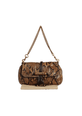 PYTHON BAMBOO CROISSET SHOULDER BAG