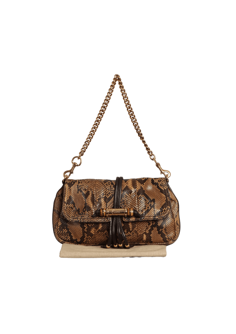 PYTHON BAMBOO CROISSET SHOULDER BAG