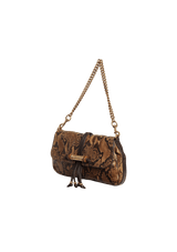 PYTHON BAMBOO CROISSET SHOULDER BAG