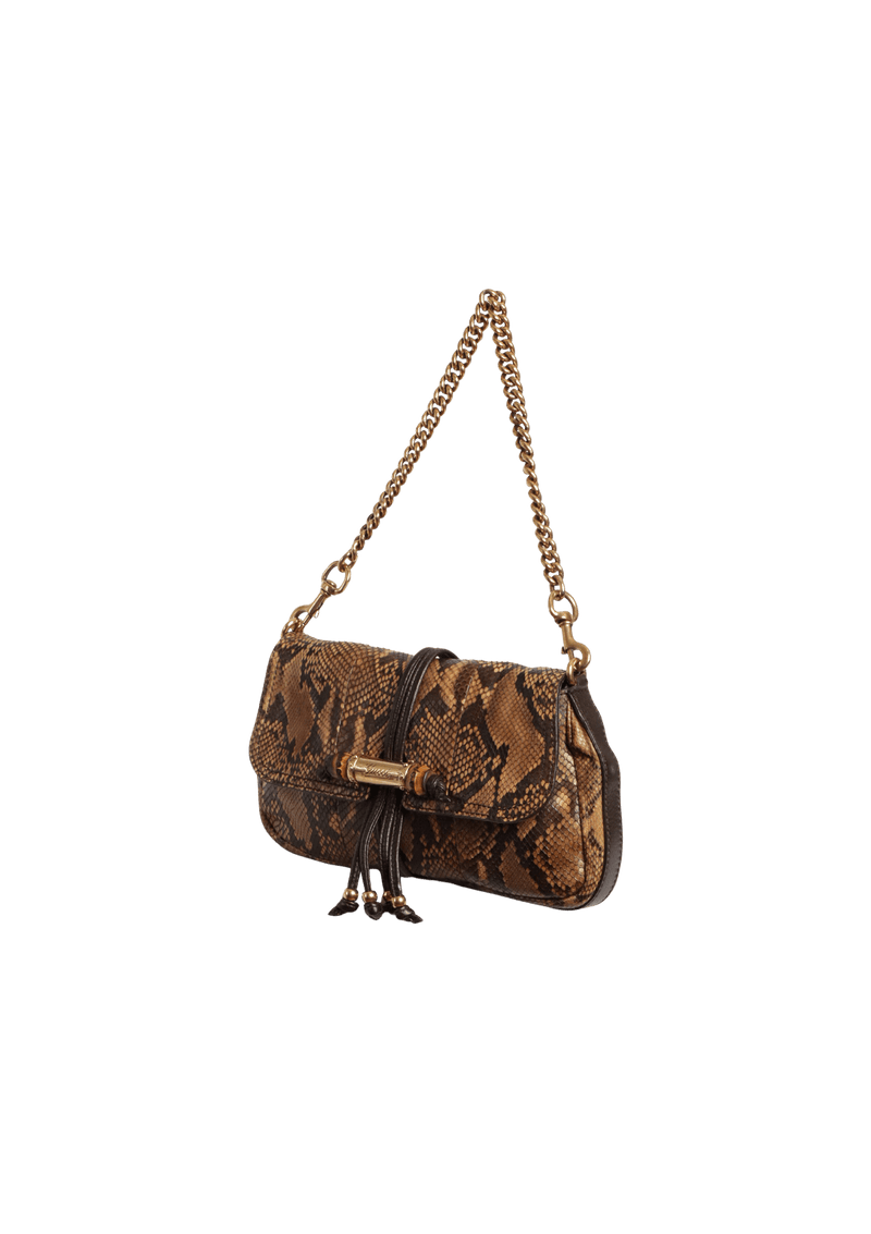 PYTHON BAMBOO CROISSET SHOULDER BAG