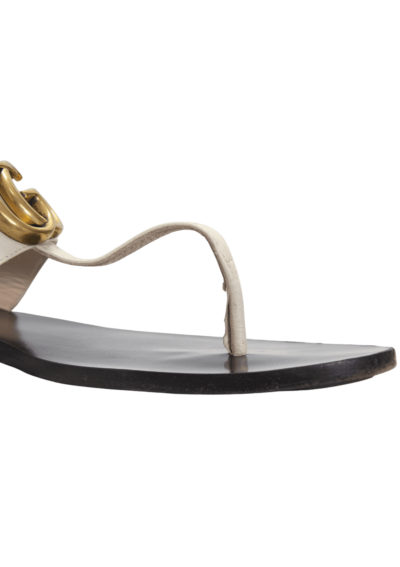 Gucci leather thong sandal 2025 with double g review