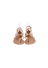 LEATHER FLAT SANDALS 38