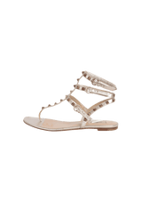 ROCKSTUD ANKLE WRAP THONG SANDALS 38