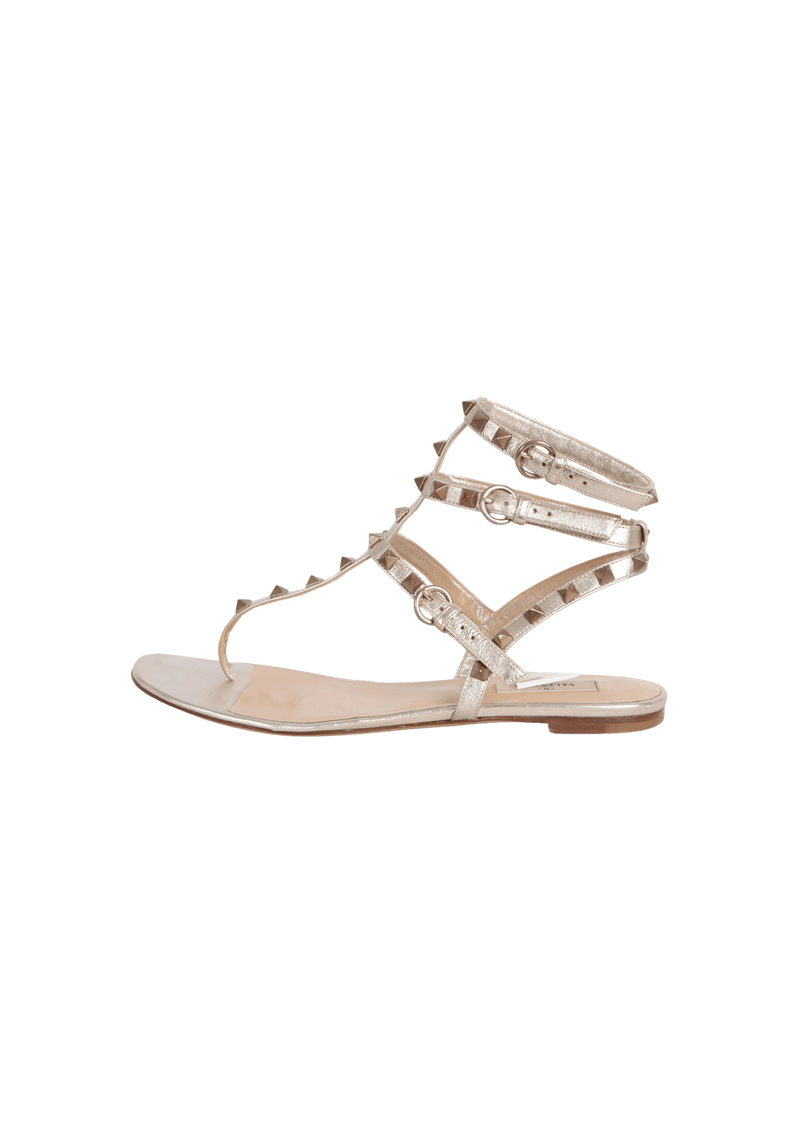 ROCKSTUD ANKLE WRAP THONG SANDALS 38