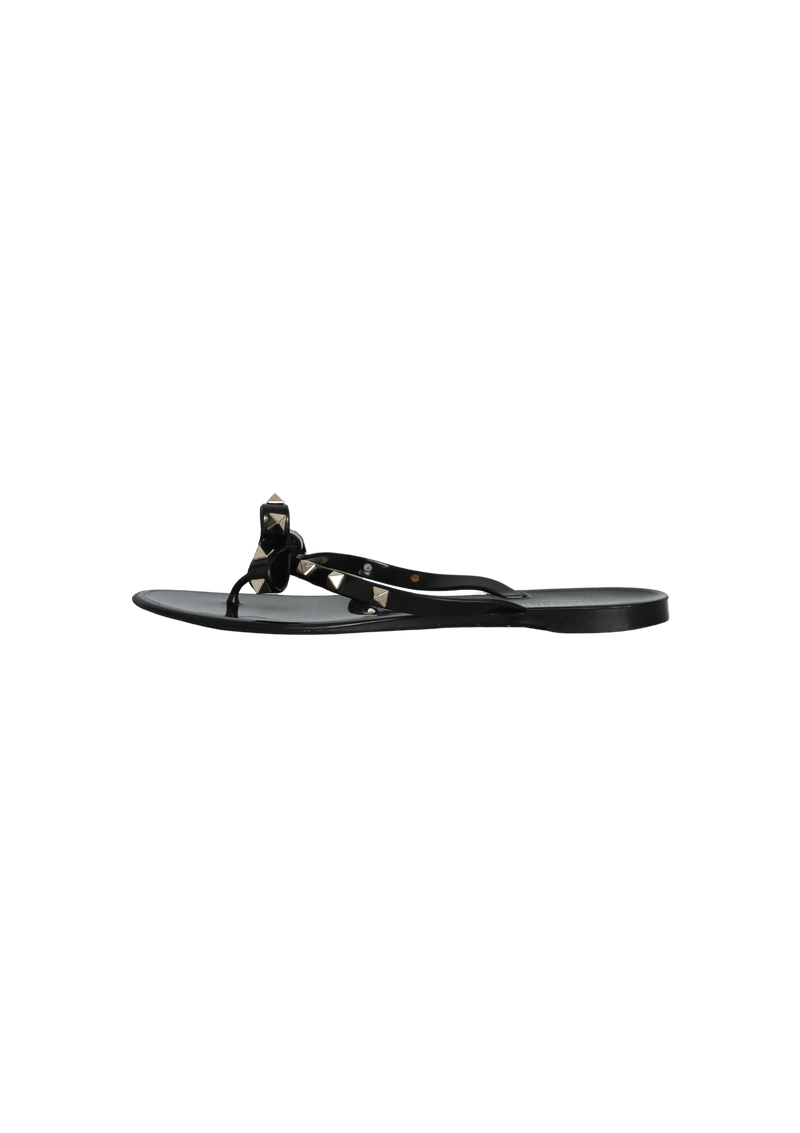 RUBBER ROCKSTUD BOW THONG SANDALS 37