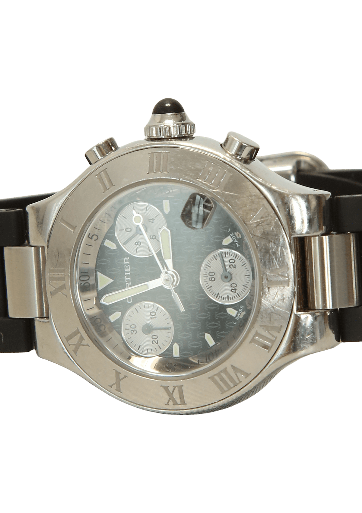 RELOGIO CARTIER MUST 21 CHRONOSCAPH WATCH 32MM PRETO ORIGINAL Gringa