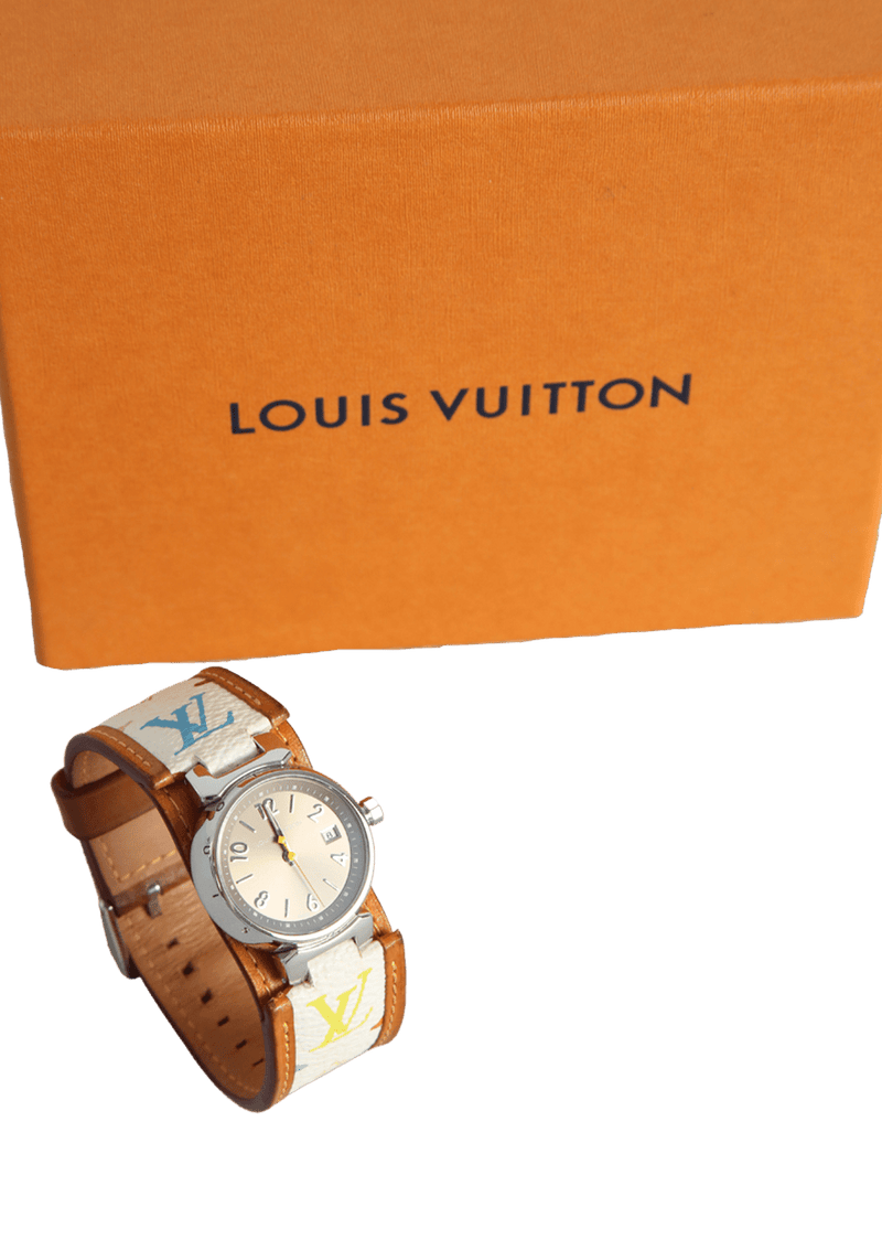 Tambour chronographe watch Louis Vuitton White in Steel - 23723751