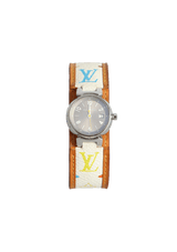 MONOGRAM MULTICOLORE TAMBOUR WATCH 28MM