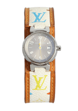 MONOGRAM MULTICOLORE TAMBOUR WATCH 28MM