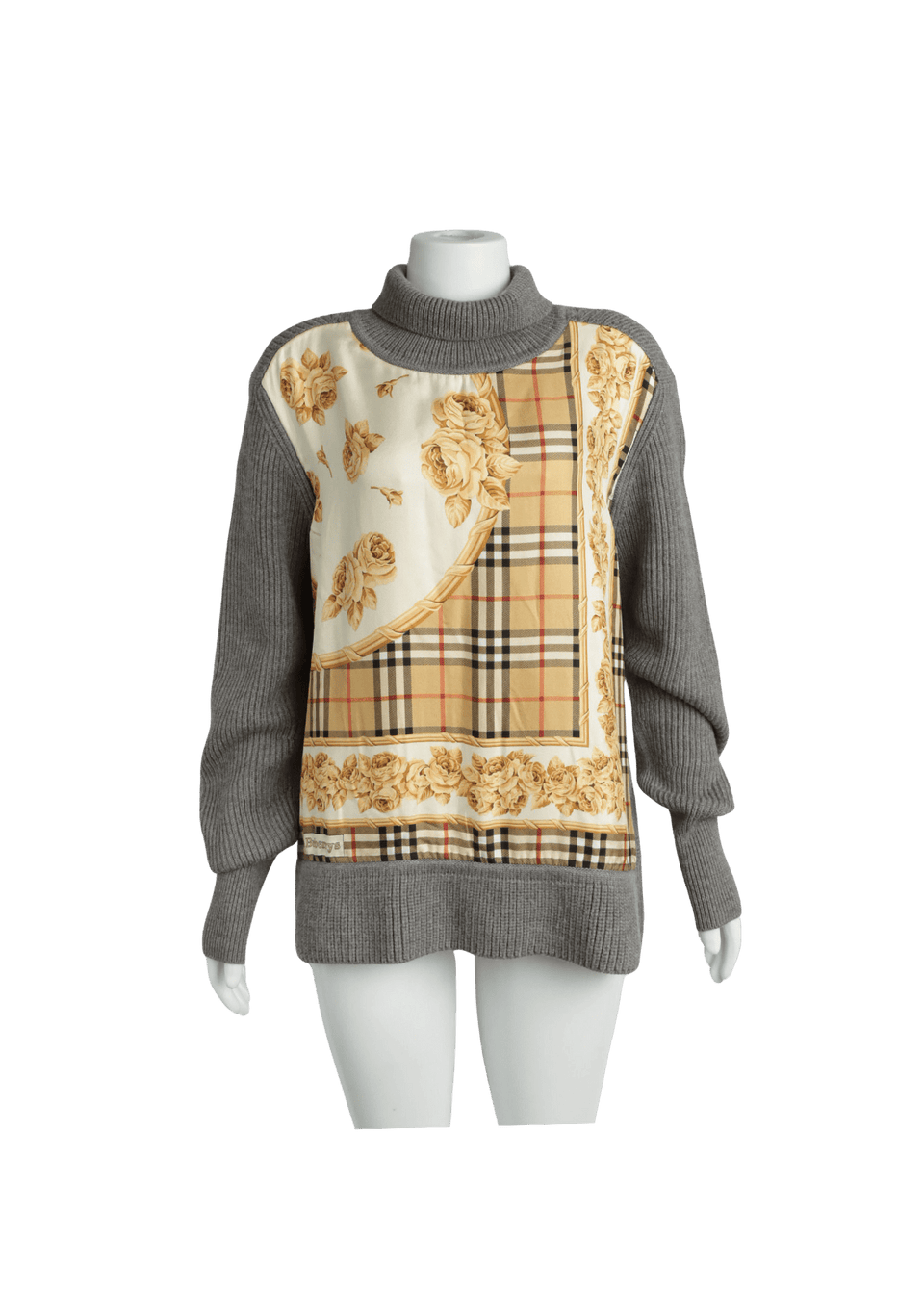 ROUPA BURBERRY PRINTED SWEATER CINZA 40 ORIGINAL – Gringa