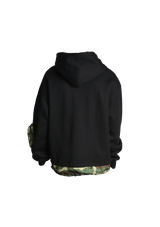 BLACK AND CAMO HOODIE M