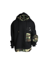 BLACK AND CAMO HOODIE M