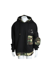 BLACK AND CAMO HOODIE M