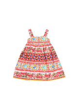 GIRL'S CARRETTO ROSES MINI DRESS 18-24 M