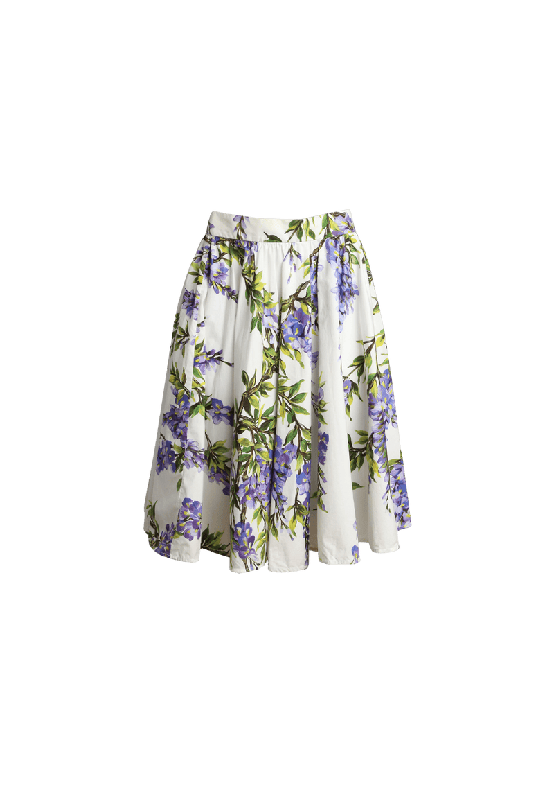 WISTERIA LAVANDER PRINT PLEATED SKIRT 38 38