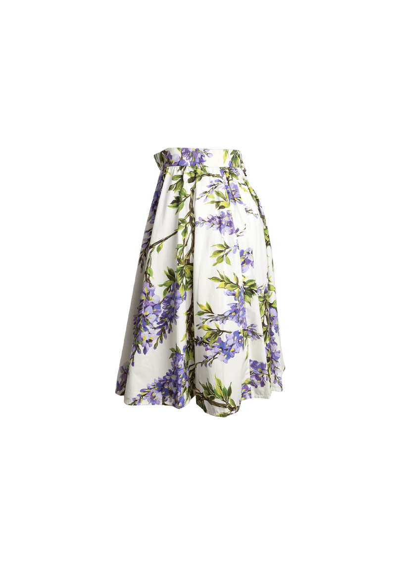 WISTERIA LAVANDER PRINT PLEATED SKIRT 38 38