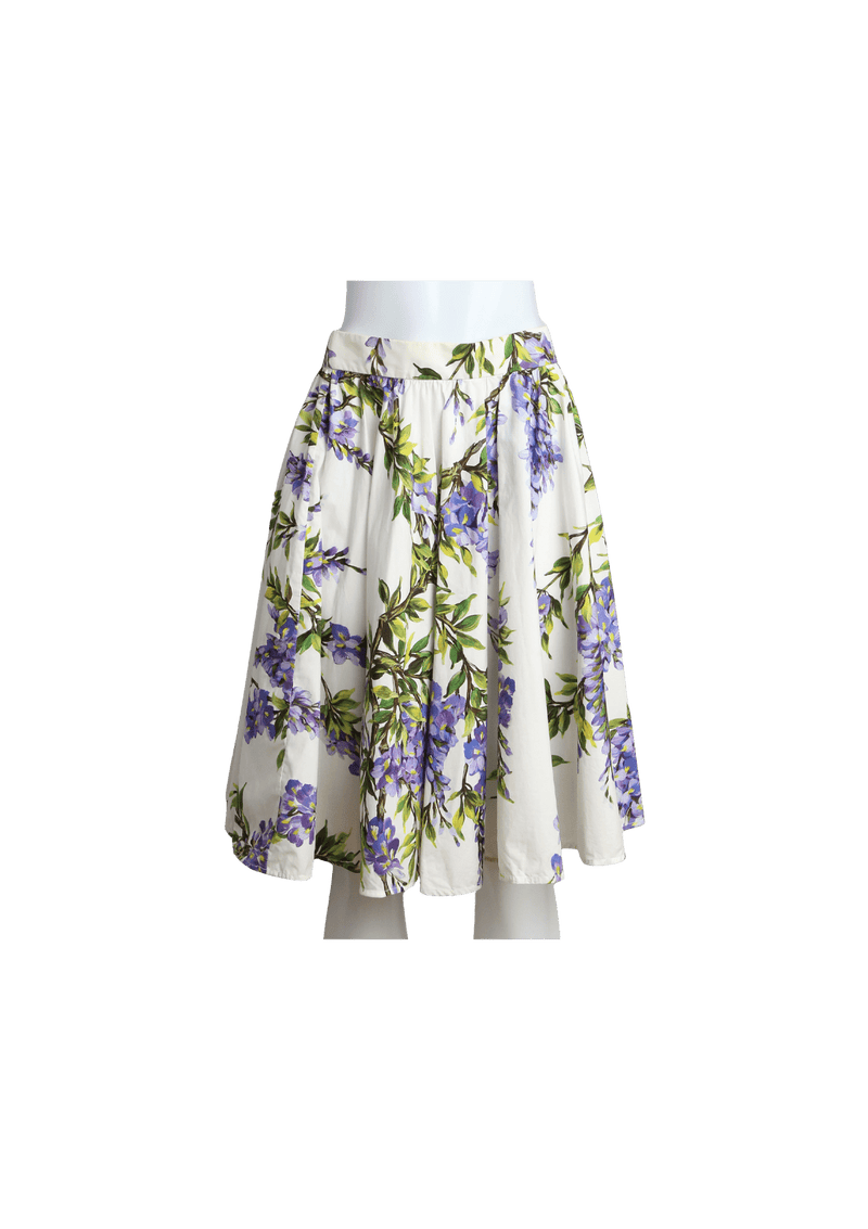 WISTERIA LAVANDER PRINT PLEATED SKIRT 38 38