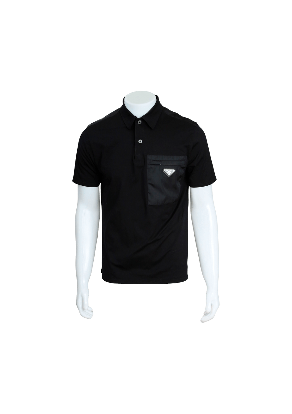 ROUPA PRADA LOGO COTTON AND NYLON POLO SHIRT P PRETO P ORIGINAL ROUPA PRADA LOGO COTTON AND NYLON POLO SHIRT P PRETO P ORIGINAL