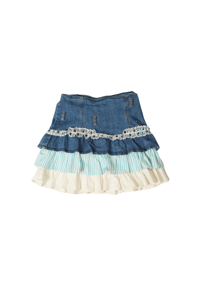 RUFFLE DENIM SKIRT 8Y