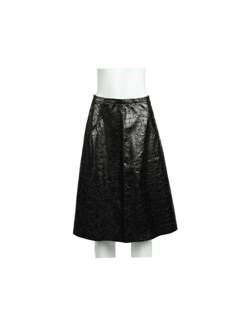 LEATHER MIDI SKIRT 36