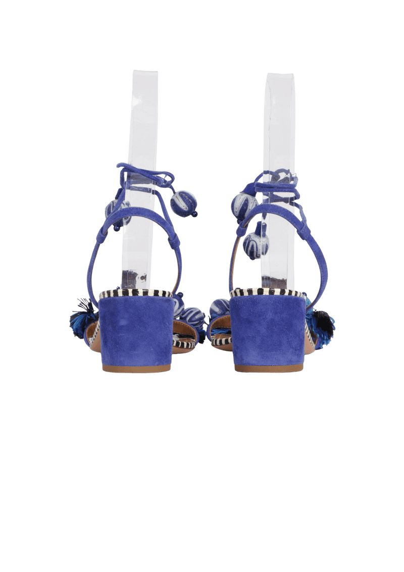 SUEDE TASSEL SANDALS 36.5