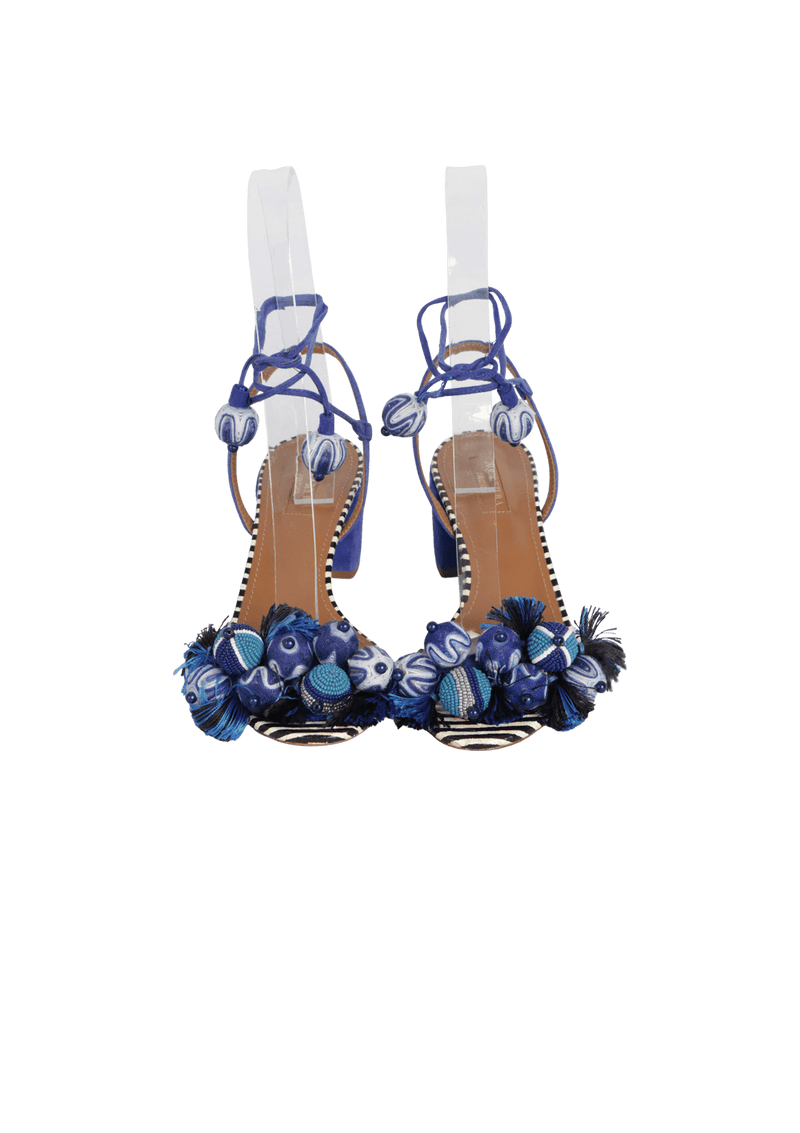 SUEDE TASSEL SANDALS 36.5