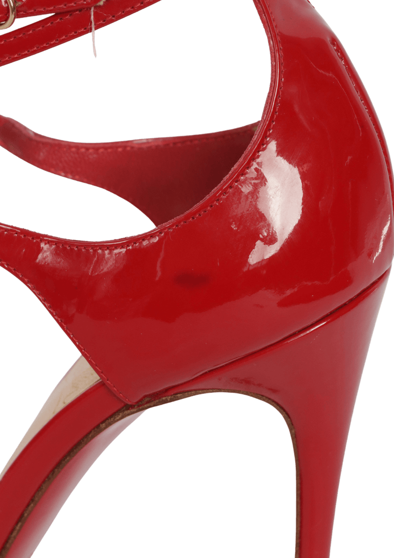 SAND LIA CHRISTIAN LOUBOUTIN BENEDETTA 120 PATENT SANDALS 35.5