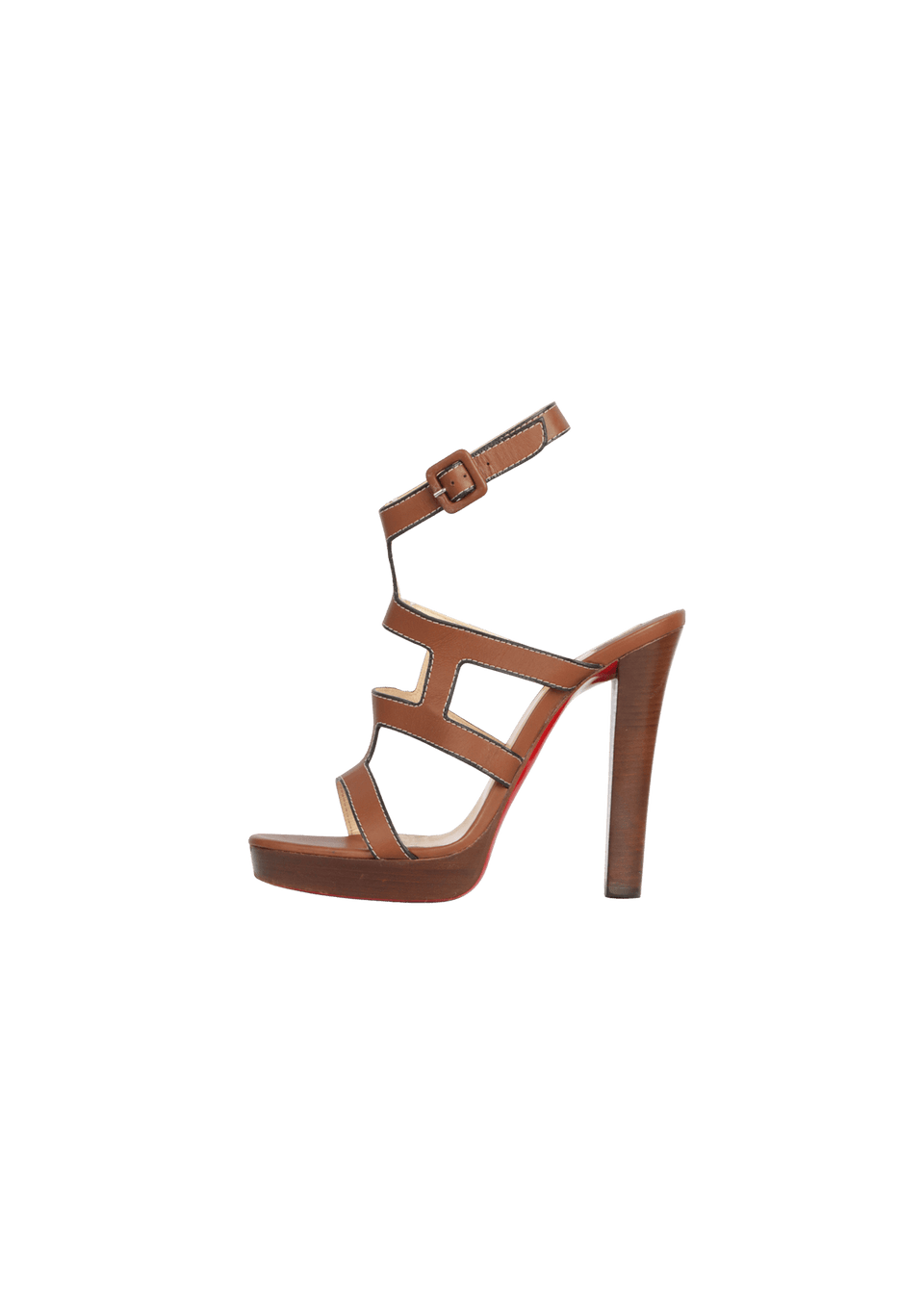 SANDÁLIA CHRISTIAN LOUBOUTIN CARDAMONA 120 CALF SANDALS MARROM
