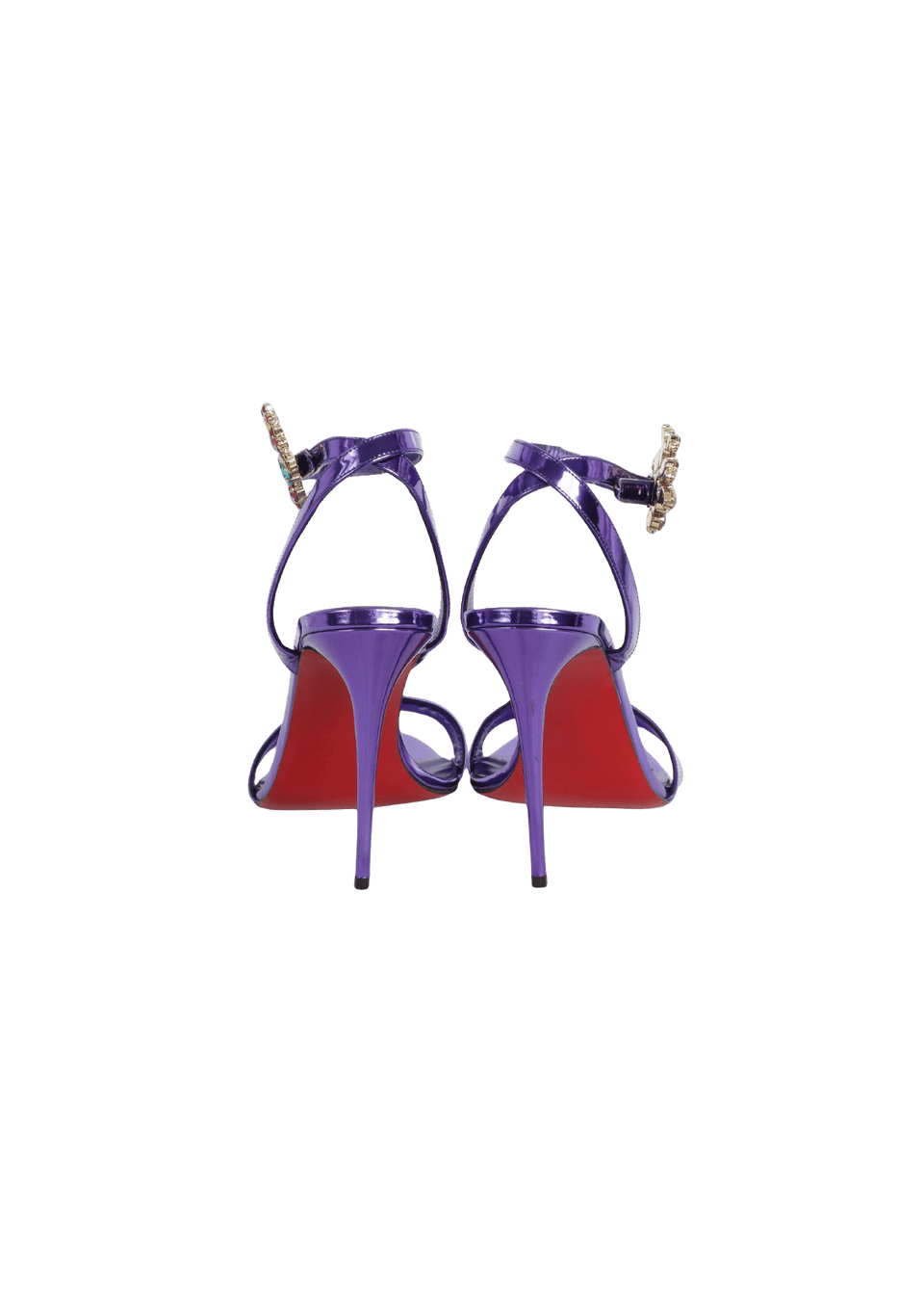 SANDÁLIA CHRISTIAN LOUBOUTIN CRYSTAL EMBELLSIHMENTS SANDALS AZUL