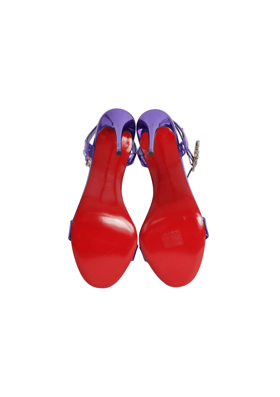 SANDÁLIA CHRISTIAN LOUBOUTIN CRYSTAL EMBELLSIHMENTS SANDALS AZUL