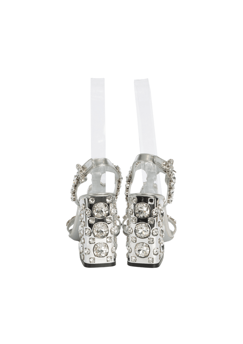 EMBELLISHED CRYSTAL SANDALS 34