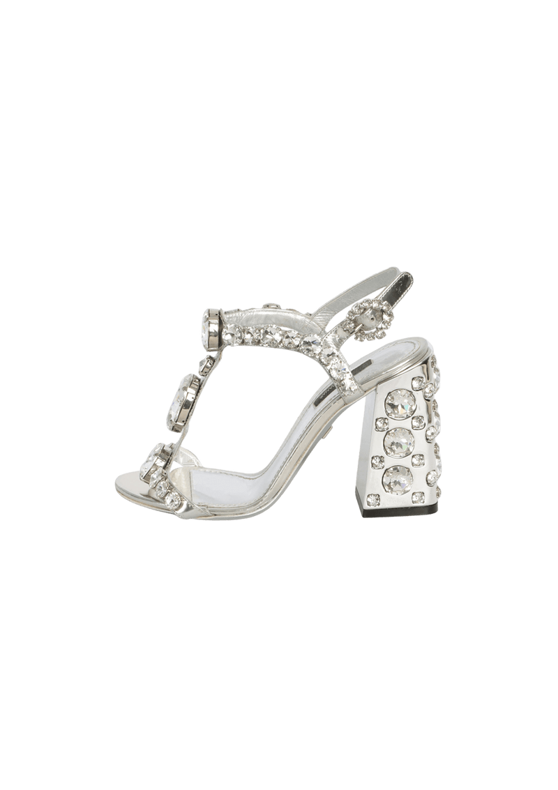 EMBELLISHED CRYSTAL SANDALS 34