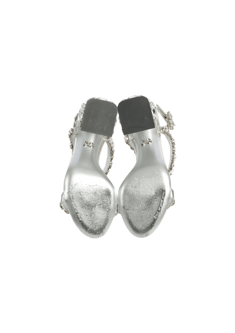 EMBELLISHED CRYSTAL SANDALS 34