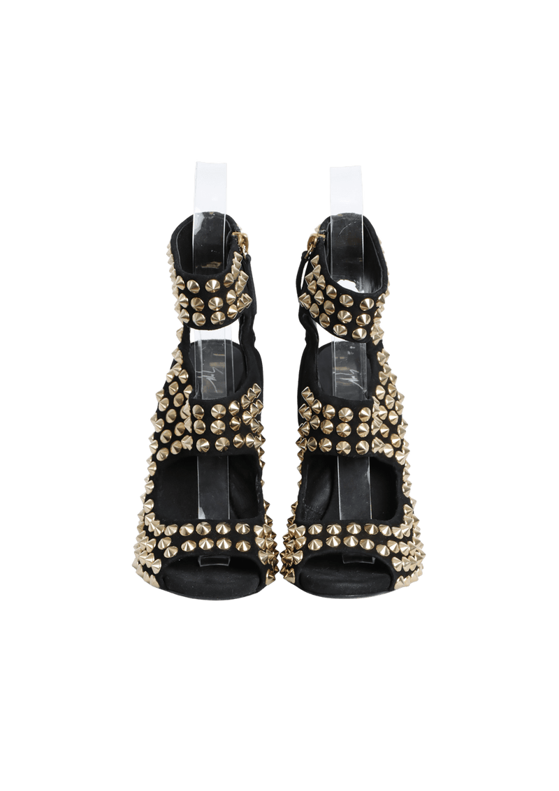 SUEDE STUDDED SANDALS 34.5