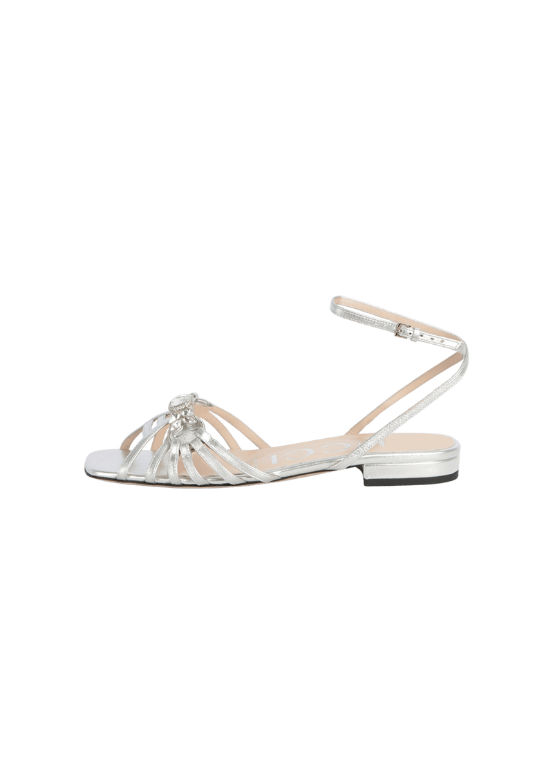 CRYSTAL EMBELLISHMENTS FLAT SANDALS 36.5