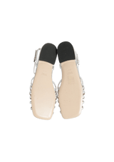 CRYSTAL EMBELLISHMENTS FLAT SANDALS 36.5