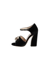 G LOGO VELVET SANDALS 37