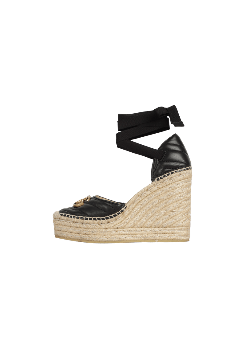 GG MARMONT WRAP PLATFORM ESPADRILLE WEDGE 36.5