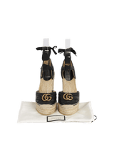 GG MARMONT WRAP PLATFORM ESPADRILLE WEDGE 36.5