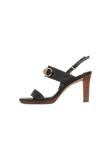 LEATHER BAMBOO SANDALS 36