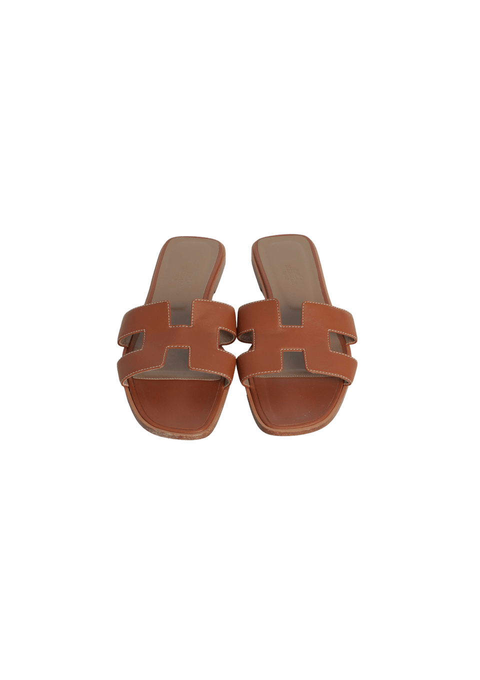 SANDÁLIA HERMÈS ORAN SLIDES 37.5 CARAMELO ORIGINAL – Gringa