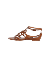LEATHER FLAT SANDALS 36.5