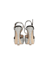 LEATHER CRYSTAL SANDALS 40