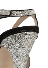 LEATHER CRYSTAL SANDALS 40