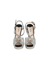 LEATHER CRYSTAL SANDALS 40