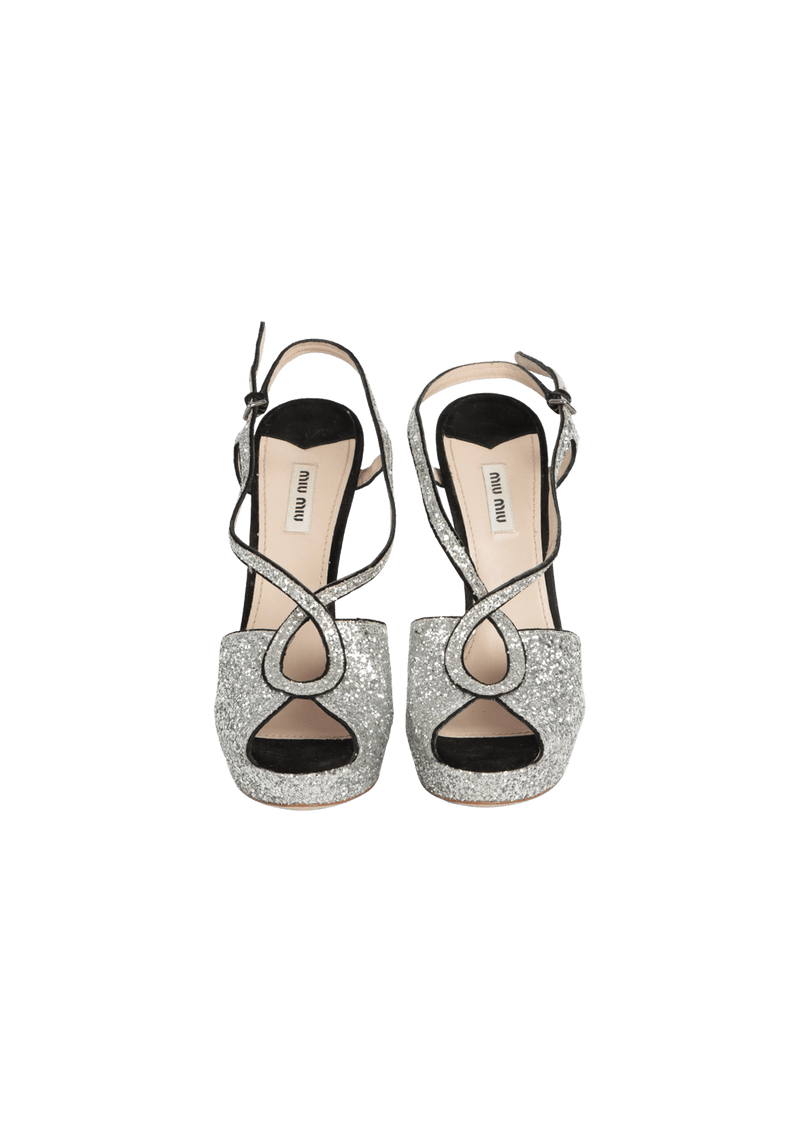 LEATHER CRYSTAL SANDALS 40