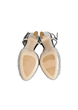 LEATHER CRYSTAL SANDALS 40