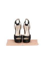 SATIN CRYSTAL SANDALS 37.5