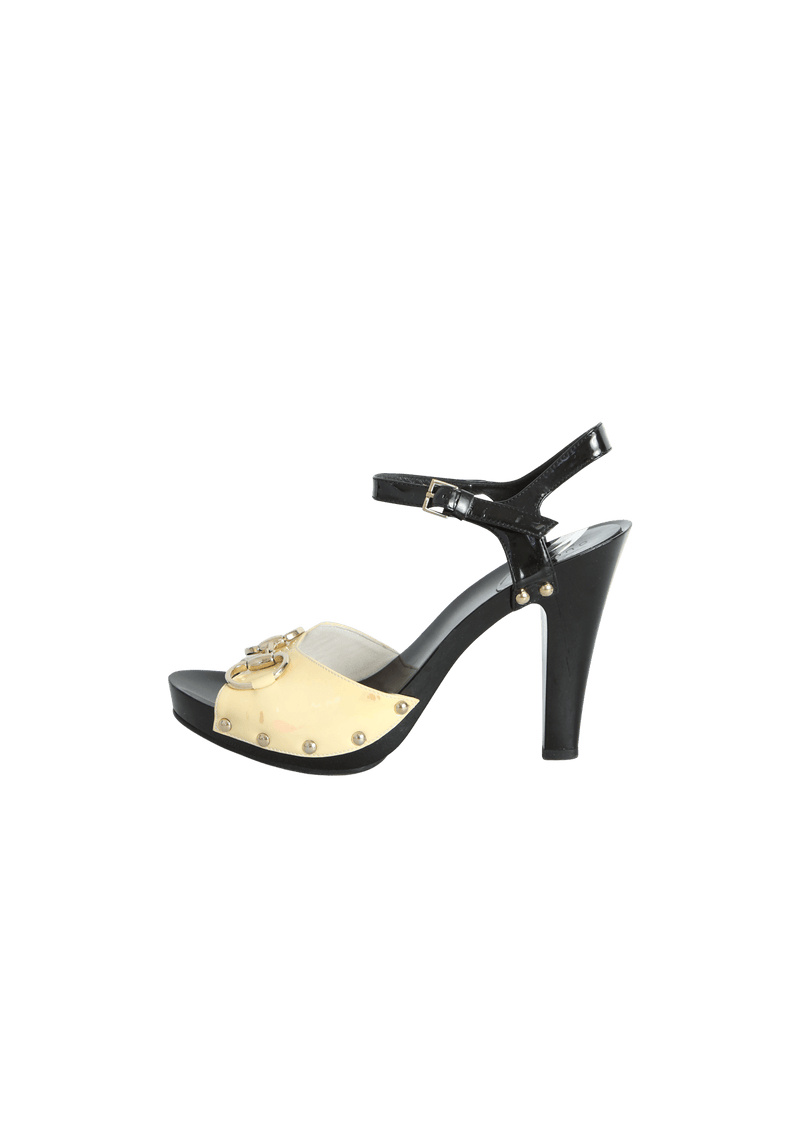 PATENT HORSEBIT SANDALS 36.5